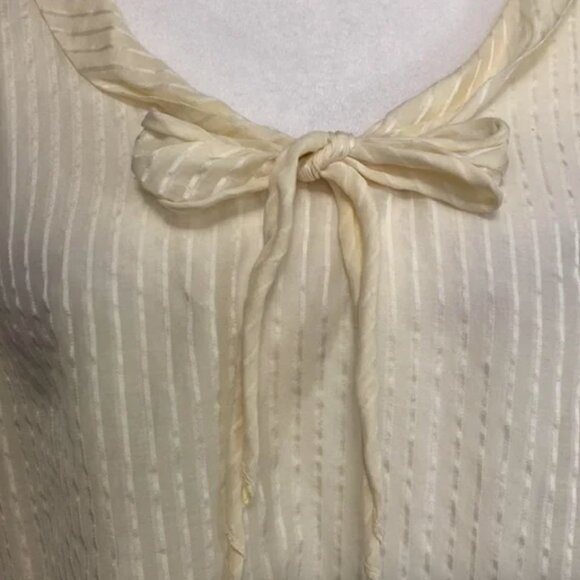 Marc by Marc Jacobs Yellow Striped Sheet Bow Tie Long Sleeve Blouse - Picture 2 of 5